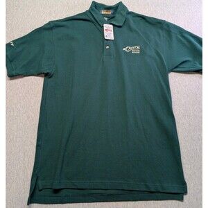 New With Tags Vintage 2002 Harvard Square Cheers STAFF Polo Shirt XL Green